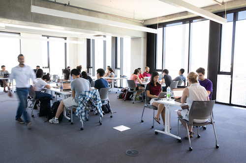 Students work in The Hatchery.