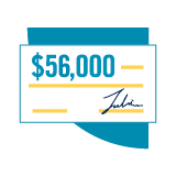 Icon of a $56,000 check