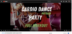 Screenshot of workout video
